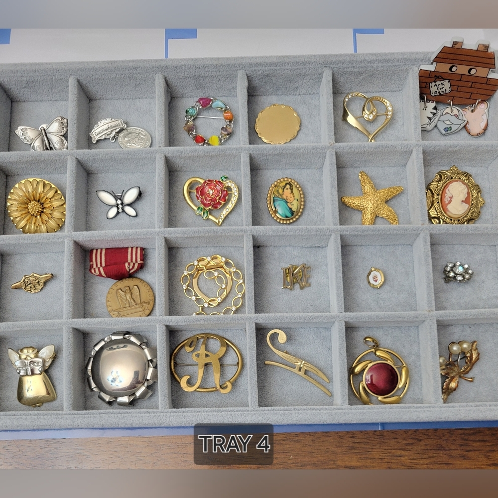 Assorted Gold and Silver Brooches